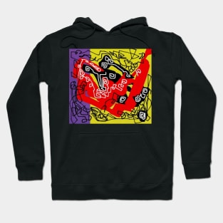 Violet yellow red and black Hoodie